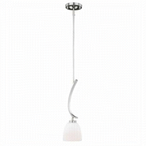Vaxcel Mini Pendant Ceiling Light White‎ Glass-Satin Nickel (P0203)